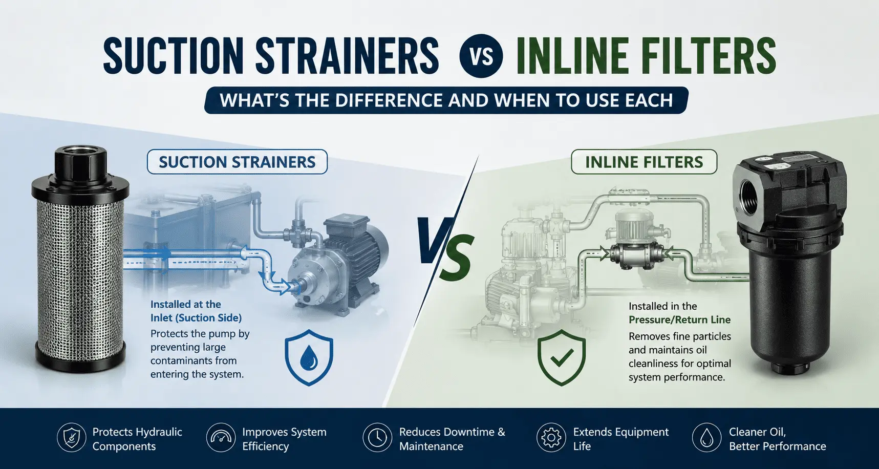 Suction Strainers vs Inline Filters: What's the Difference and When to Use Each